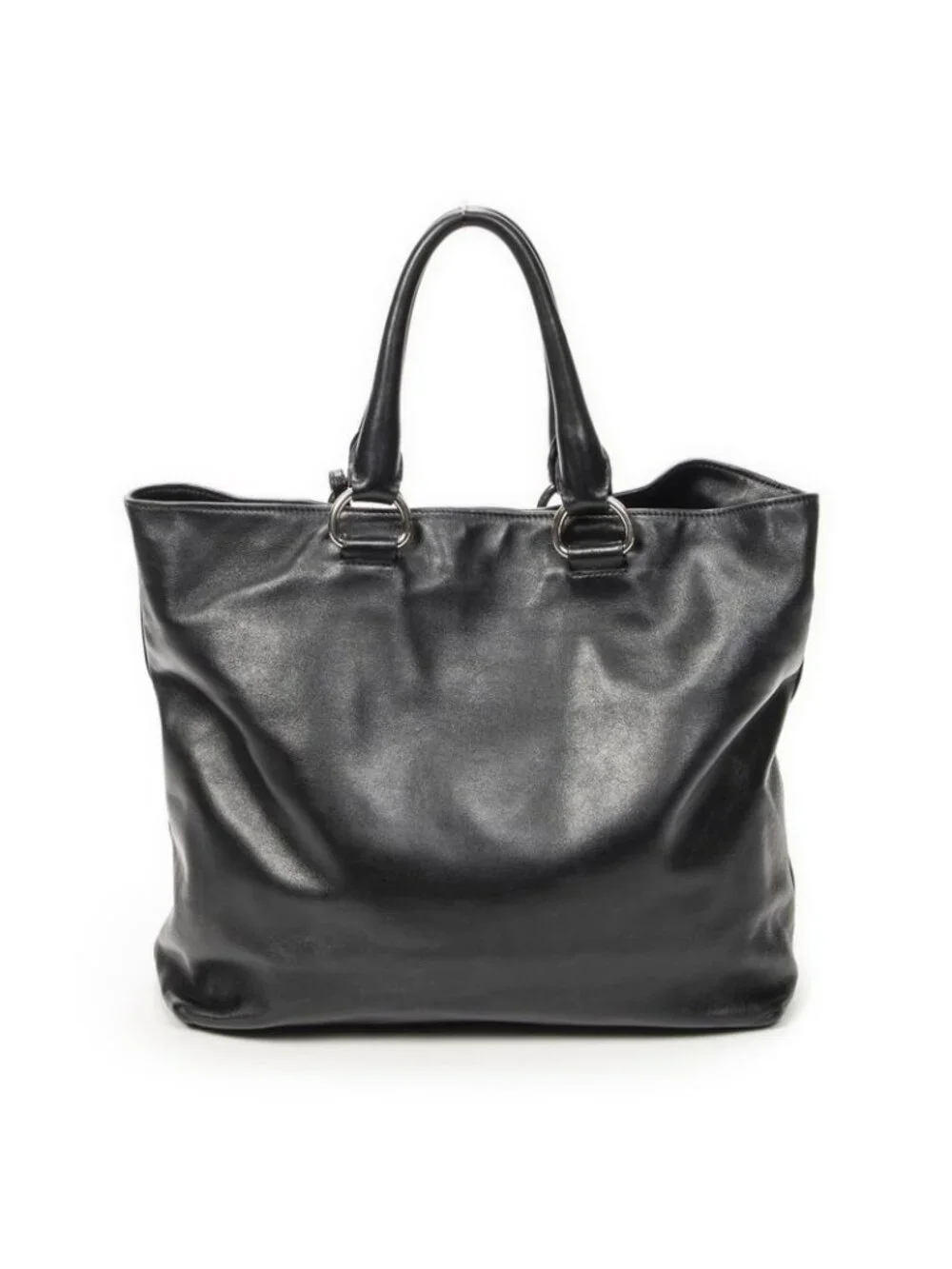 Prada Vertical Black Calfskin Leather Messenger Bag - Picture 5 of 10